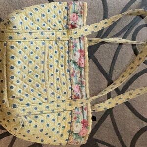 Floral Yellow Quilted Tote Bag
